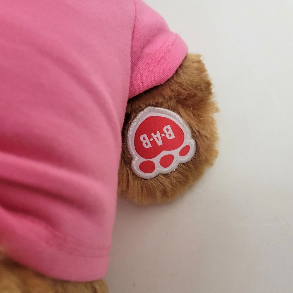 Build-A-Bear Workshop Birthday Teddy Bear W/ Pink Shirt & Party Hat Plush Toy - Picture 4 of 5